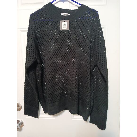 Charlotte Russe Cable Knit Sweater chunky black long sleeve. Size L NWT - Picture 1 of 4